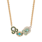 Collier chaîne court cristaux Prestige - bleu Nacre bleu