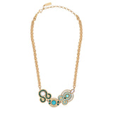 Collier chaîne court cristaux Prestige - bleu Nacre bleu