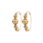 Boucles d'oreilles créoles perles godron Ø 6,5 cm - doré Or