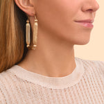 Boucles d'oreilles créoles perles godron - doré Or