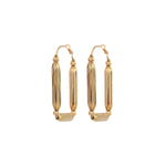 Boucles d'oreilles créoles perles godron - doré Or