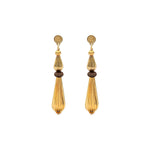 Boucles d'oreilles percées pendantes perles godron - multi or Multi or