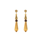 Boucles d'oreilles percées pendantes perles godron - multi or Multi or