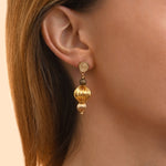 Boucles d'oreilles percées perles godron - multi or Multi or