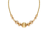 Collier court fantaisie femme perles godron - doré Or