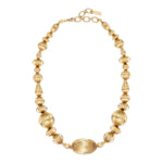 Collier fantaisie original perles godron - doré Or