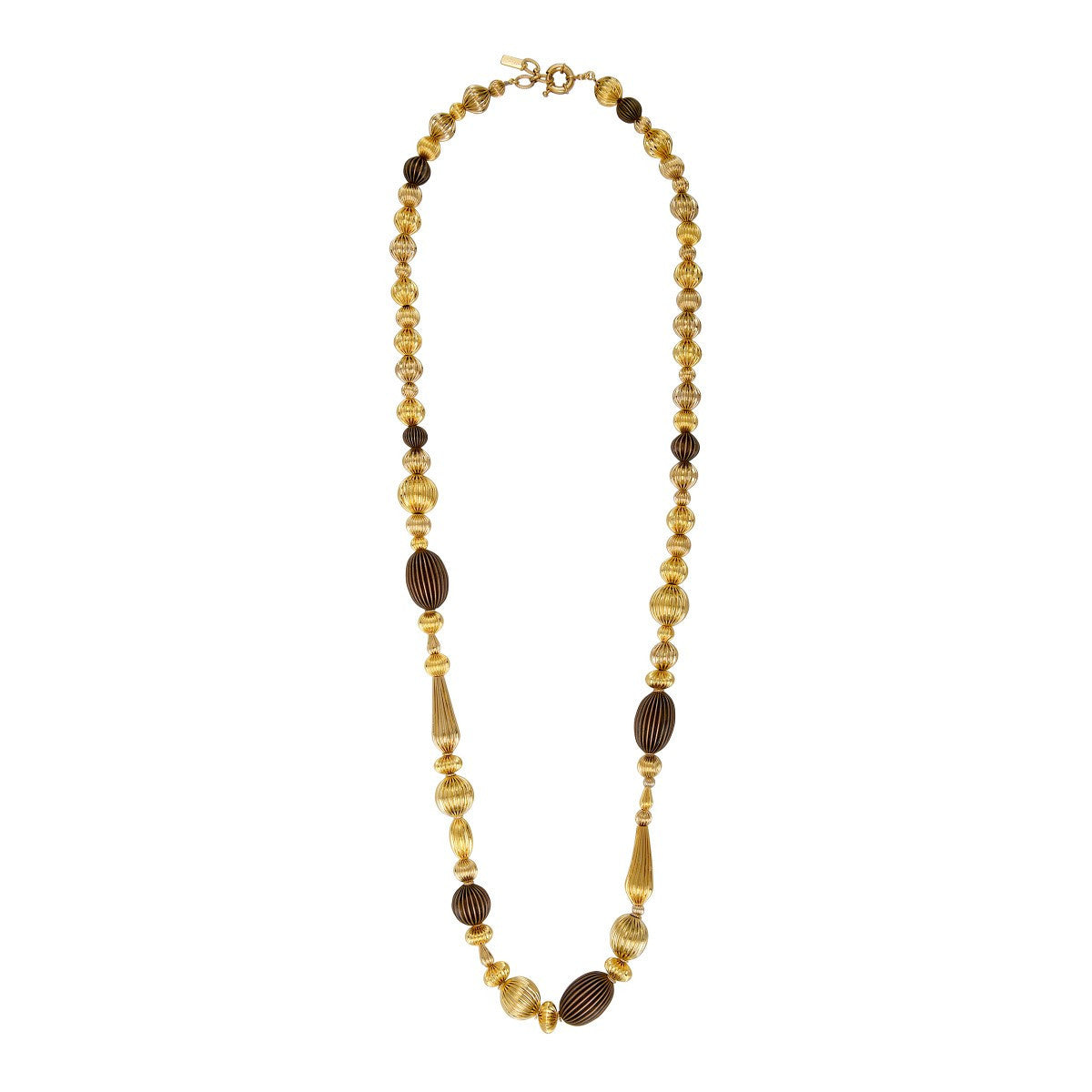 Collier sautoir perles godron - multi or Multi or