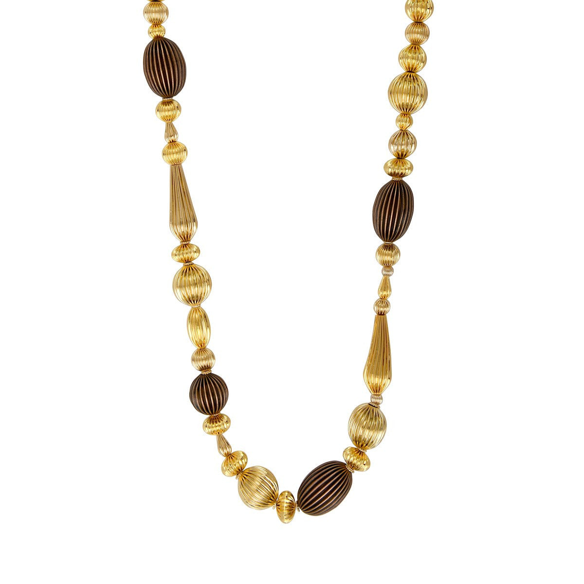 Collier sautoir perles godron - multi or Multi or