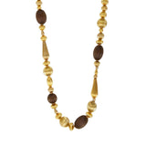 Collier sautoir perles godron - multi or Multi or