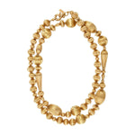 Collier sautoir long perles godron - doré Or