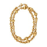 Collier sautoir long perles godron - doré Or