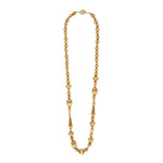Collier sautoir long perles godron - doré Or