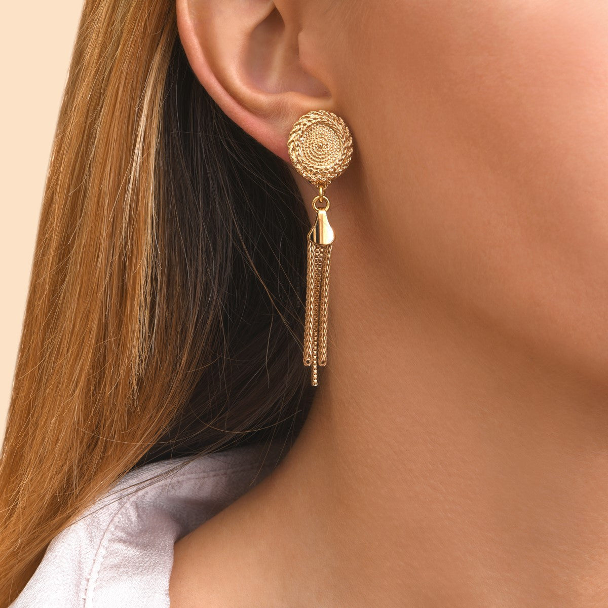 Boucles d'oreilles clips métal doré à l'or fin - doré Or brillant