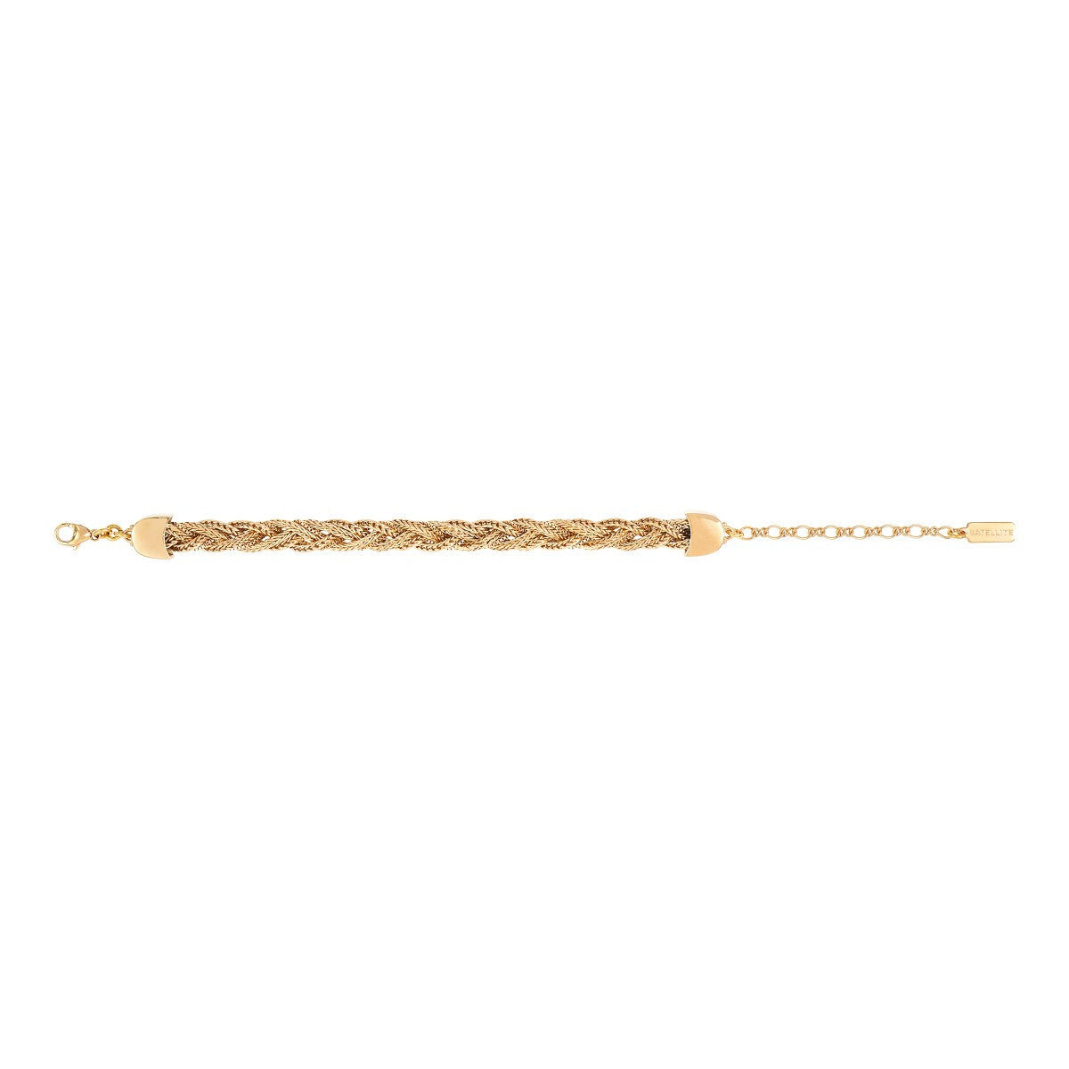 Bracelet tressé réglable métal doré à l'or fin - doré Or brillant