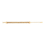 Bracelet tressé réglable métal doré à l'or fin - doré Or brillant