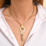 Collier réglable festif métal doré à l'or fin - doré Or brillant