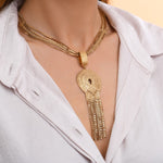 Collier sautoir multi-rangs métal doré à l'or fin - doré Or brillant