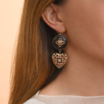 Boucles d'oreilles dormeuses cœur bois - bois rouge Bois rouge