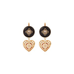 Boucles d'oreilles dormeuses cœur bois - bois rouge Bois rouge