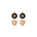 Boucles d'oreilles dormeuses cœur bois - bois rouge Bois rouge