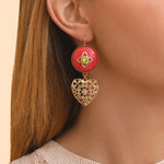 Boucles d'oreilles dormeuses cœur or - rose Rose