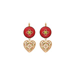 Boucles d'oreilles dormeuses cœur or - rose Rose