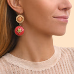 Boucles d'oreilles dormeuses cristaux Prestige cabochon - rose Rose