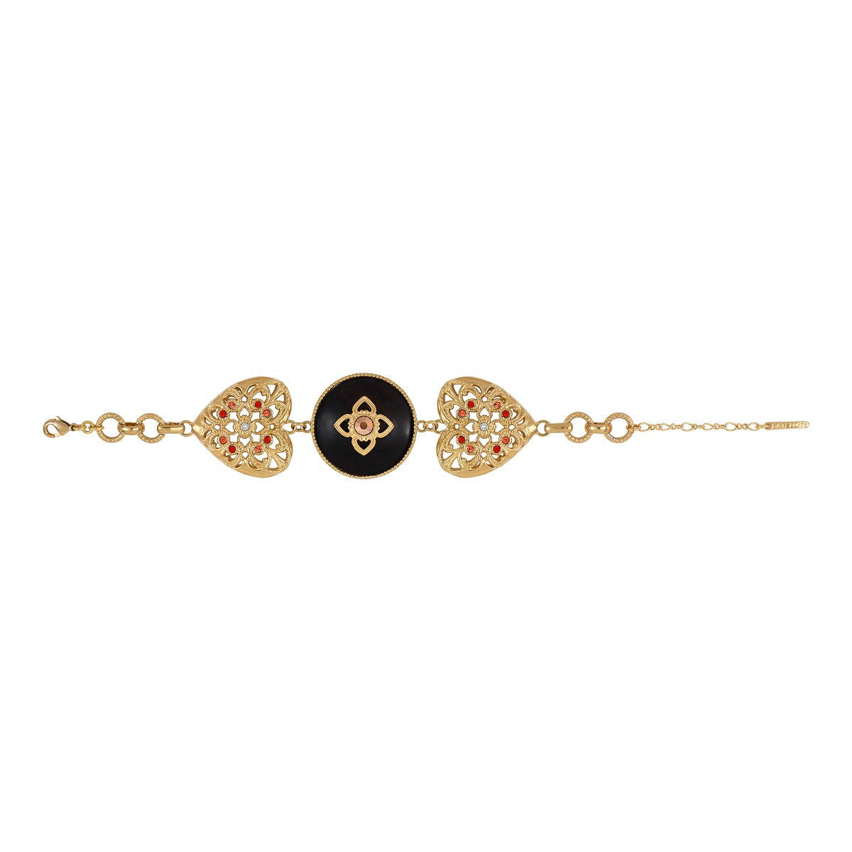 Bracelet cœur doré bois PORTE-BONHEUR - bois rouge Bois rouge