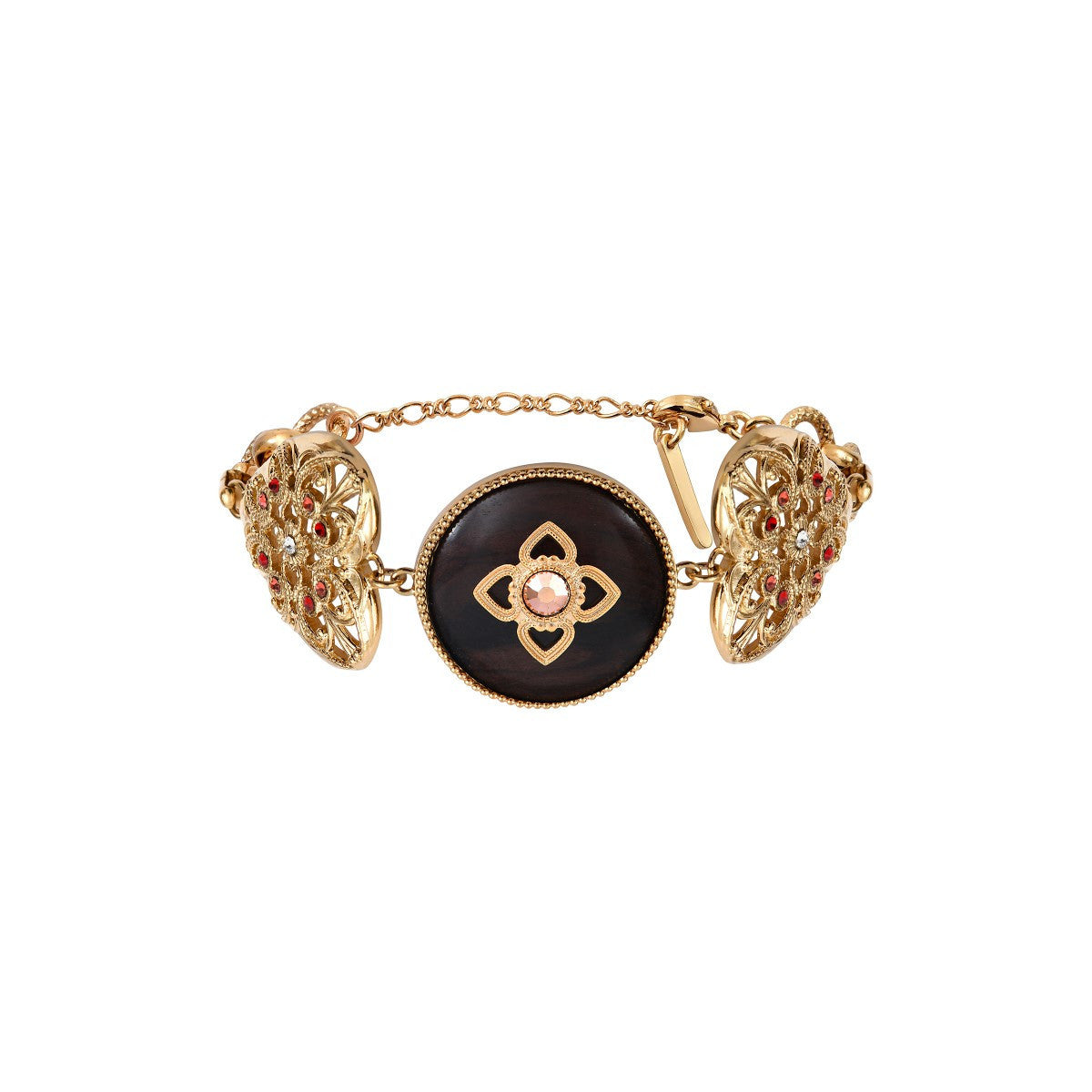 Bracelet cœur doré bois PORTE-BONHEUR - bois rouge Bois rouge