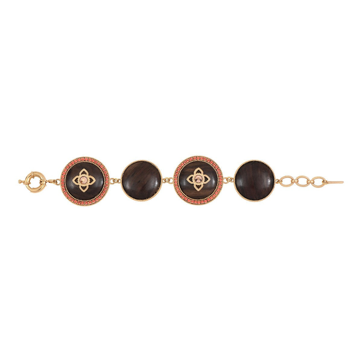 Bracelet réglable bois kamakong cristaux Prestige - bois rouge Bois rouge