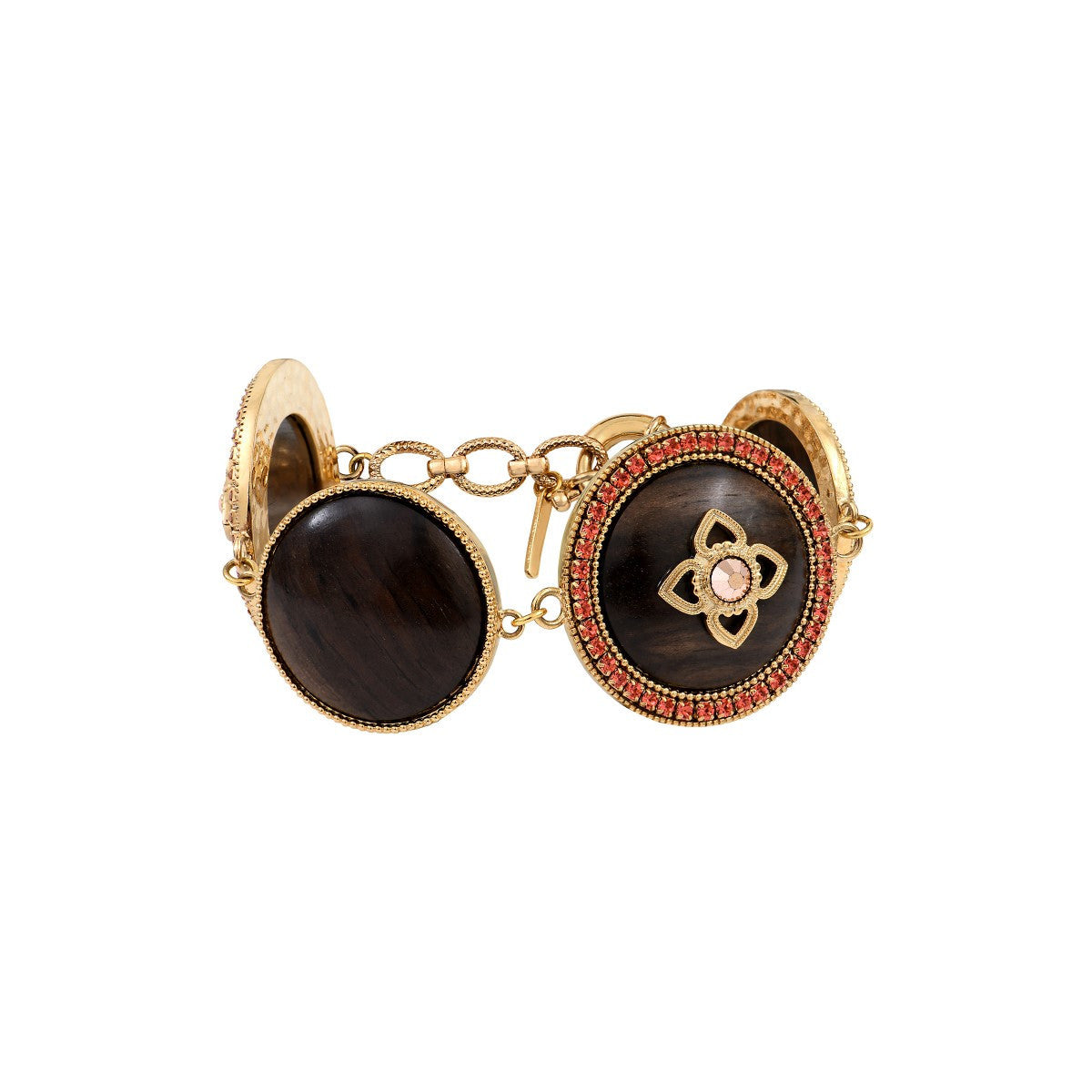 Bracelet réglable bois kamakong cristaux Prestige - bois rouge Bois rouge