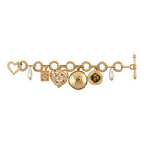 Bracelet maillons ajustable bijoux charm's perles - doré Or jaune