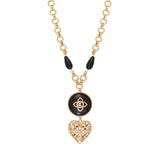 Collier pendentif cœur bois kamakong cristaux Prestige - bois rouge Bois rouge