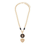 Collier pendentif cœur bois kamakong cristaux Prestige - bois rouge Bois rouge