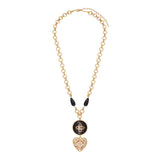 Collier pendentif cœur bois kamakong cristaux Prestige - bois rouge Bois rouge