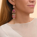 Boucles d'oreilles dormeuses pendantes - fuchsia Fuschia