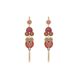 Boucles d'oreilles dormeuses pendantes - fuchsia Fuschia