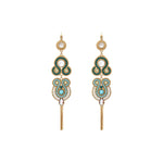 Boucles d'oreilles dormeuses pendantes - bleu Nacre bleu