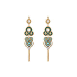 Boucles d'oreilles dormeuses pendantes - bleu Nacre bleu