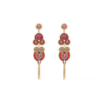 Boucles d'oreilles percées pendantes - fuchsia Fuschia