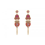 Boucles d'oreilles percées pendantes - fuchsia Fuschia