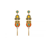 Boucles d'oreilles percées pendantes - vert Vert orange