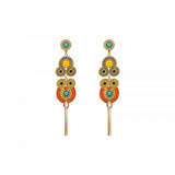 Boucles d'oreilles percées pendantes - vert Vert orange