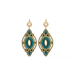 Boucles d'oreilles dormeuses perles du Japon - bleu Nacre bleu