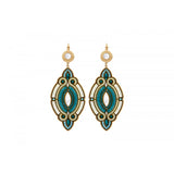 Boucles d'oreilles dormeuses perles du Japon - bleu Nacre bleu
