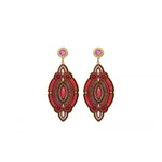 Boucles d'oreilles percées perles du Japon - fuchsia Fuschia