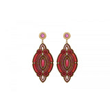 Boucles d'oreilles percées perles du Japon - fuchsia Fuschia