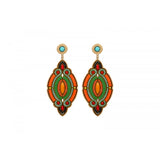 Boucles d'oreilles percées perles du Japon - vert Vert orange