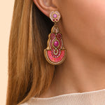 Boucles d'oreilles clips CIR08 - fuchsia Fuschia