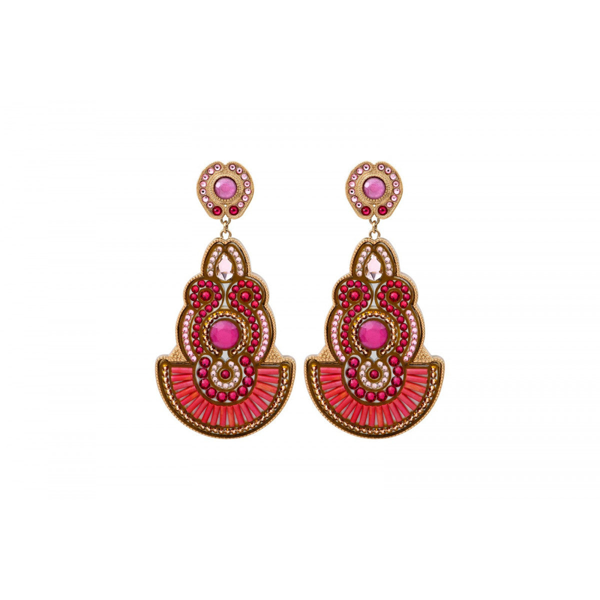 Boucles d'oreilles clips CIR08 - fuchsia Fuschia